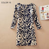 Image of BONGOR LUSS Plus Size Women Clothing Spring Fashion Flower Print Women Dress Ladies Long Sleeve Casual Autumn Dresses Clothing Spring Fashion Flower Print - Mr.BEAR