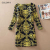Image of BONGOR LUSS Plus Size Women Clothing Spring Fashion Flower Print Women Dress Ladies Long Sleeve Casual Autumn Dresses Clothing Spring Fashion Flower Print - Mr.BEAR