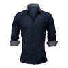 Image of Men Shirt Slim Fit Male Shirt Solid Long Sleeve - Mr.BEAR
