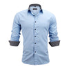 Image of Men Shirt Slim Fit Male Shirt Solid Long Sleeve - Mr.BEAR