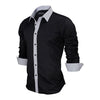 Image of Men Shirt Slim Fit Male Shirt Solid Long Sleeve - Mr.BEAR