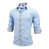 Image of Men Shirt Slim Fit Male Shirt Solid Long Sleeve - Mr.BEAR