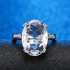 Image of Crazy Feng Big Ocean Blue CZ Crystal Rings For Female Prong Setting Crystal Engagement Ring Jewelry Wholesale Bijoux Accessories - Mr.BEAR
