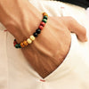 Image of Natural Wooden Beaded Root Bracelet Buddha Word Jewelry - Mr.BEAR