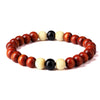 Image of Natural Wooden Beaded Root Bracelet Buddha Word Jewelry - Mr.BEAR