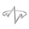 Image of Silver Lifeline Pulse Heartbeat Band Ring - Mr.BEAR