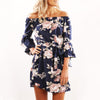 Image of Sexy Off Shoulder Floral Print Chiffon Dress Short Party Beach Dresses - Mr.BEAR