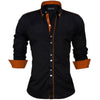 Image of Men Shirt Slim Fit Male Shirt Solid Long Sleeve - Mr.BEAR