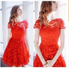 Image of Fashion Women Elegant Sweet Hallow Out Lace Dress Sexy Party Princess Slim Summer Dresses - Mr.BEAR