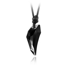 Crystal The teeth of the Wolf pendant chains  long Leather - Mr.BEAR