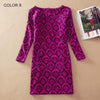 Image of BONGOR LUSS Plus Size Women Clothing Spring Fashion Flower Print Women Dress Ladies Long Sleeve Casual Autumn Dresses Clothing Spring Fashion Flower Print - Mr.BEAR
