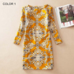 BONGOR LUSS Plus Size Women Clothing Spring Fashion Flower Print Women Dress Ladies Long Sleeve Casual Autumn Dresses Clothing Spring Fashion Flower Print
