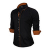 Image of Men Shirt Slim Fit Male Shirt Solid Long Sleeve - Mr.BEAR