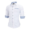 Image of Men Shirt Slim Fit Male Shirt Solid Long Sleeve - Mr.BEAR