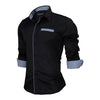 Image of Men Shirt Slim Fit Male Shirt Solid Long Sleeve - Mr.BEAR