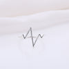 Image of Silver Lifeline Pulse Heartbeat Band Ring - Mr.BEAR