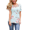 Image of Women T-shirt Short Sleeve V-Neck Printed Shirt Plus Size Women Clothing Fashion Sexy Tops - Mr.BEAR