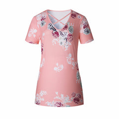 Women T-shirt Short Sleeve V-Neck Printed Shirt Plus Size Women Clothing Fashion Sexy Tops - Mr.BEAR