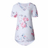 Image of Women T-shirt Short Sleeve V-Neck Printed Shirt Plus Size Women Clothing Fashion Sexy Tops - Mr.BEAR