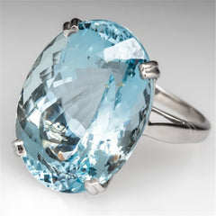 Crazy Feng Big Ocean Blue CZ Crystal Rings For Female Prong Setting Crystal Engagement Ring Jewelry Wholesale Bijoux Accessories