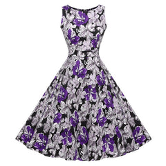 Floral Print Dress Women Sleeveless Tunic  Party Dresses Sundress - Mr.BEAR