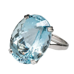 Crazy Feng Big Ocean Blue CZ Crystal Rings For Female Prong Setting Crystal Engagement Ring Jewelry Wholesale Bijoux Accessories - Mr.BEAR