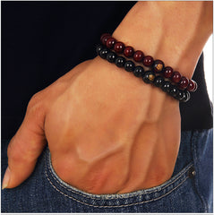 Natural Wooden Beaded Root Bracelet Buddha Word Jewelry - Mr.BEAR