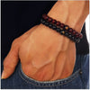 Image of Natural Wooden Beaded Root Bracelet Buddha Word Jewelry - Mr.BEAR