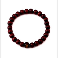 Natural Wooden Beaded Root Bracelet Buddha Word Jewelry