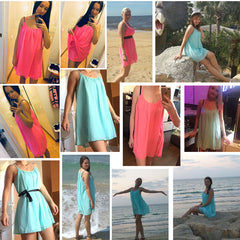 Women beach dress fluorescence female dress summer style