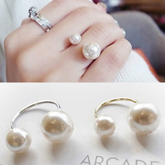Imitation Pearl Adjustable  Ring - Mr.BEAR