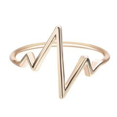 Silver Lifeline Pulse Heartbeat Band Ring - Mr.BEAR